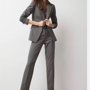 White House Black Market Gray Pinstripe Blazer